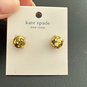 Kate Spade NEW Small Black Glitter Studs